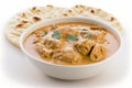 Butter Chicken On A White Background. Generative AI