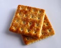 Butter cookie in a square shape on a white background Royalty Free Stock Photo
