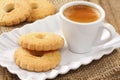 Butter cookies with coffee Royalty Free Stock Photo