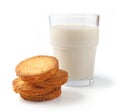 Butter cookies and glass of milk