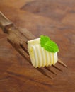 Butter curl garnished with mint Royalty Free Stock Photo