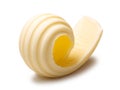 Butter curl or roll, clipping paths Royalty Free Stock Photo