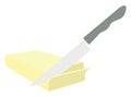 Butter cutting, illustration, vector Royalty Free Stock Photo