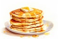Butter dessert delicious plate stack food breakfast pancakes morning background sweet meal syrup