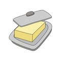 Butter dish clip art illustration vector isolated