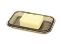 Butter on Glass Butterdish Royalty Free Stock Photo