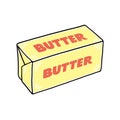 Butter stick illustration on white background