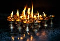 Butter lamps with flames