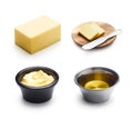 Butter, margarine and oil isolated Royalty Free Stock Photo