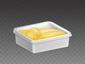 Margarine in plastic container realistic vector