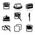 Butter or margarine vector icons set