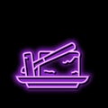 butter milk product dairy neon glow icon illustration