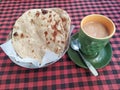 Butter roti and masala tea, Indian cuisine Royalty Free Stock Photo