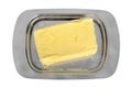 Butter on silver butter dish