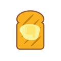 butter on toast flat icon bread slice vector illustration isolated