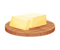 Butter On Wooden Plank For Gnocchi Preparation Vector Illustration