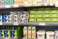 Butter and yogurt in a supermarket