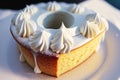 Buttercake with cream on it Royalty Free Stock Photo