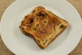 Buttered cinnamon raisin bread toast