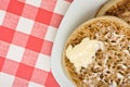 Buttered Crumpet Royalty Free Stock Photo