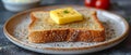 Buttered Sesame Toast on Plate: Simple Delight. Concept Food Photography, Breakfast Treats,