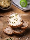 Buttered slice of farmhouse bread Royalty Free Stock Photo