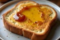 Buttered toast with Marmite, ready for breakfast Royalty Free Stock Photo