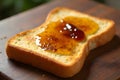 Buttered toast with Marmite, ready for breakfast Royalty Free Stock Photo