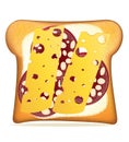 Buttered toast sausage and cheese vector illustration