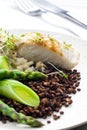 Butterfish with green lentils