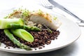 Butterfish with green lentils