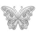 Butterflies for adult and older children anti stress coloring pages in line art style