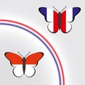 Butterflies with the flag of France and Monaco