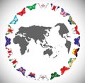 Butterflies with flags of countries Royalty Free Stock Photo