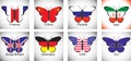 Butterflies with flags of countries Royalty Free Stock Photo