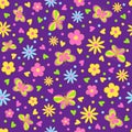 Butterflies,flower and hearts seamless,pattern