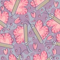 Butterflies Free Chasing Love Seamless Pattern_eps