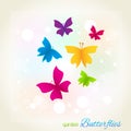 Butterflies garden cover logo template vector image