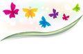 Butterflies garden logo in vivid colors with copy space graphic template