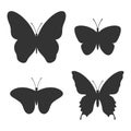 Butterflies graphic silhouettes icon set