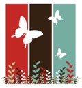 Butterflies and leaves background Royalty Free Stock Photo