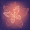 Butterflies in the ornament . vector illustration Royalty Free Stock Photo
