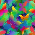 Butterflies, Seamless Pattern Royalty Free Stock Photo