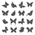 Butterflies set. Collection butterfly icons. Vector