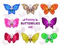 Butterflies set Royalty Free Stock Photo