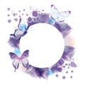 Butterflies silhouette and abstract frame