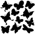 Butterflies silhouette collection