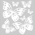 Butterflies white on the light gray background T-shirt print