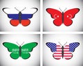 Butterflis with flags of countries