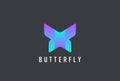 Butterfly abstract Logo vector. Letter X violet te Royalty Free Stock Photo